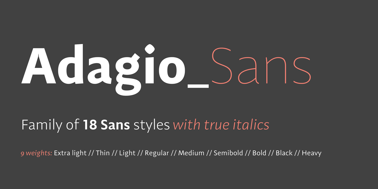 Przykład czcionki Adagio Sans Medium